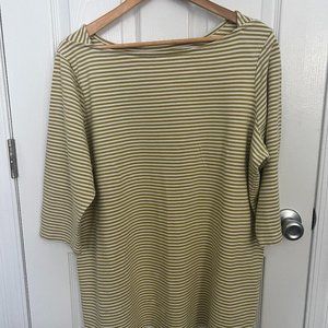 Khaki Green & White Striped Tee